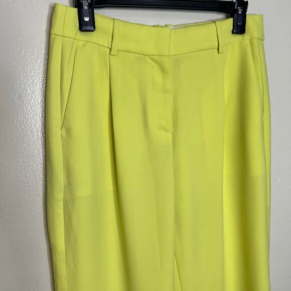 J.Crew Essential Pants 4 City Crepe Lemon Sorbet Trousers Straight Work Pleated - Picture 6 of 11